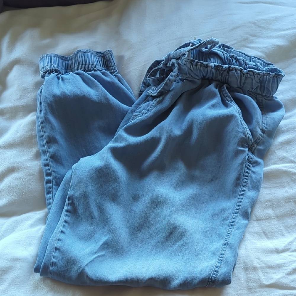 Light Blue Elastic Waist Pants